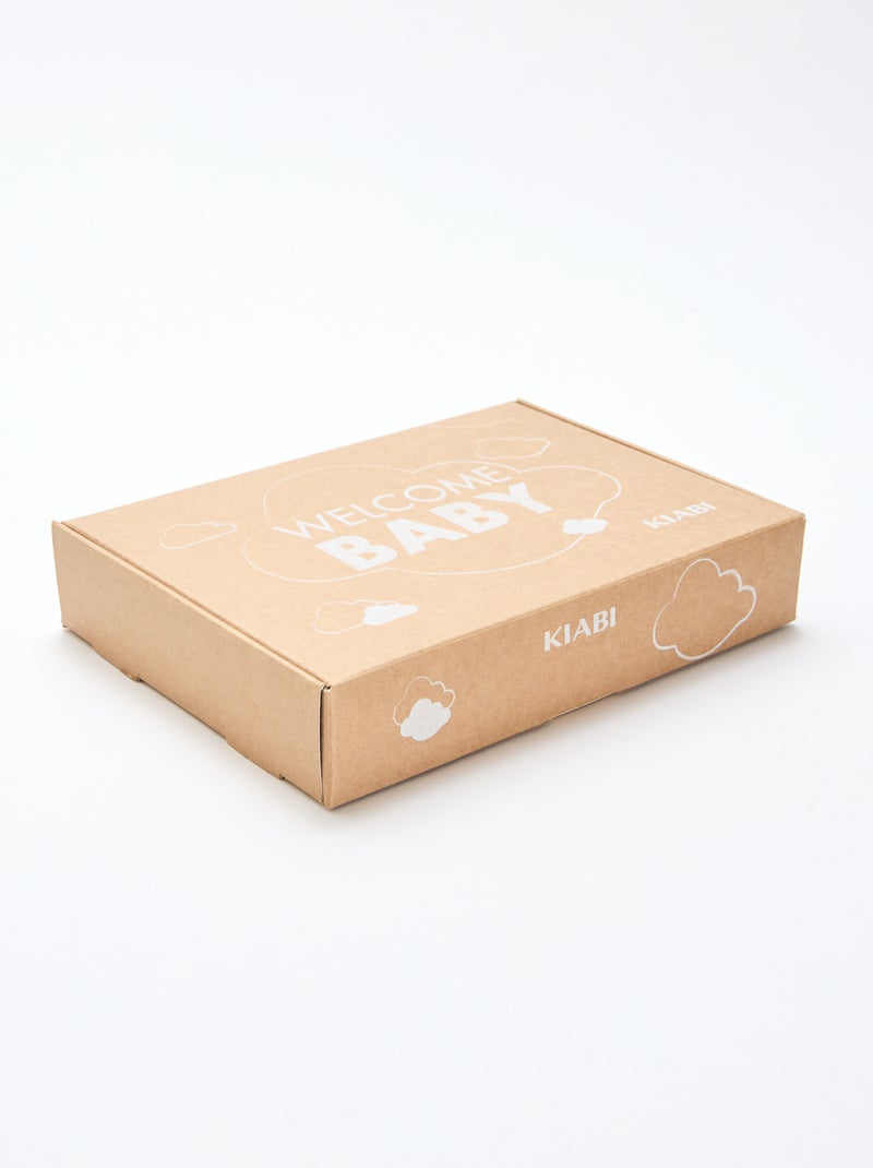 GIFTBOX body + calças + meias + gorro + babete Branco - Kiabi