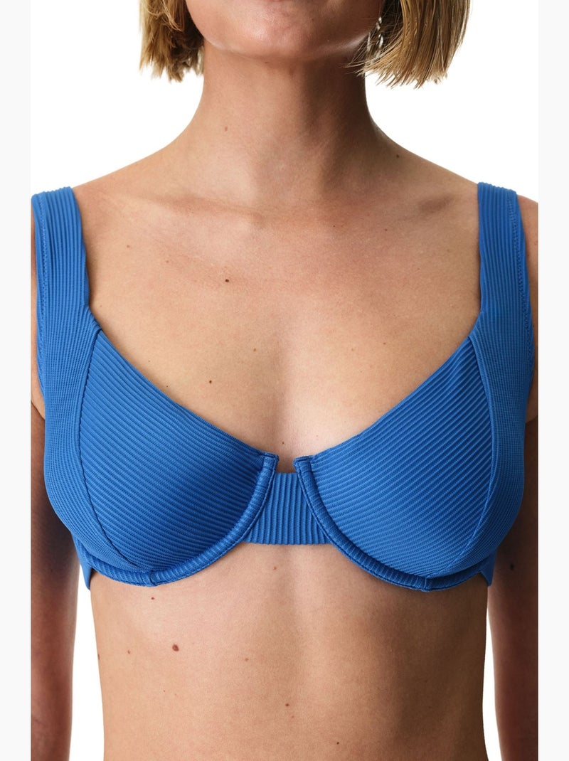 Gillian top de biquíni texturizado com aro penti Azul - Kiabi