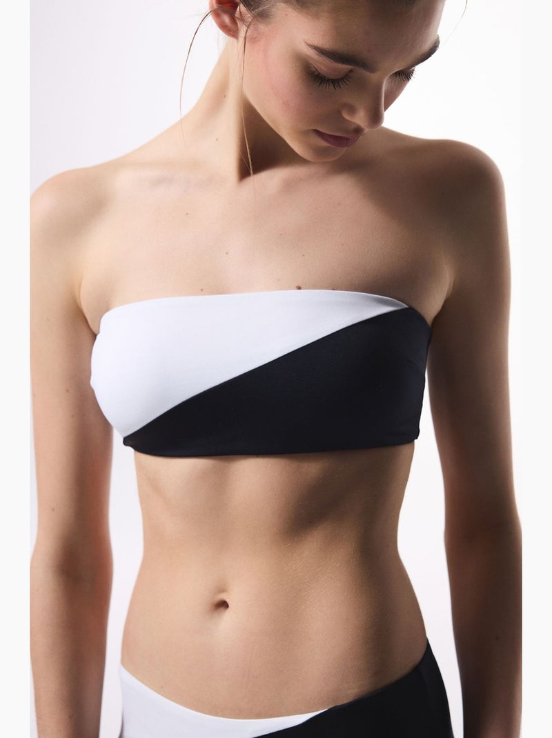 Gina top de biquíni bandeau penti Branco Preto - Kiabi