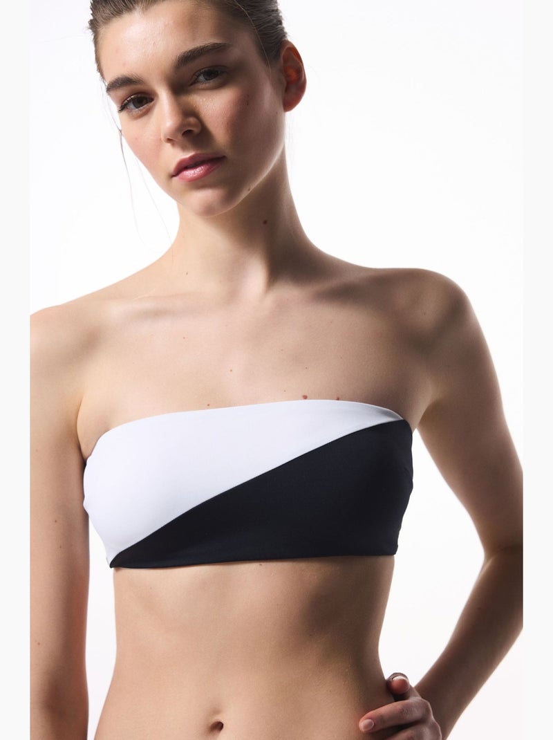 Gina top de biquíni bandeau penti Branco Preto - Kiabi