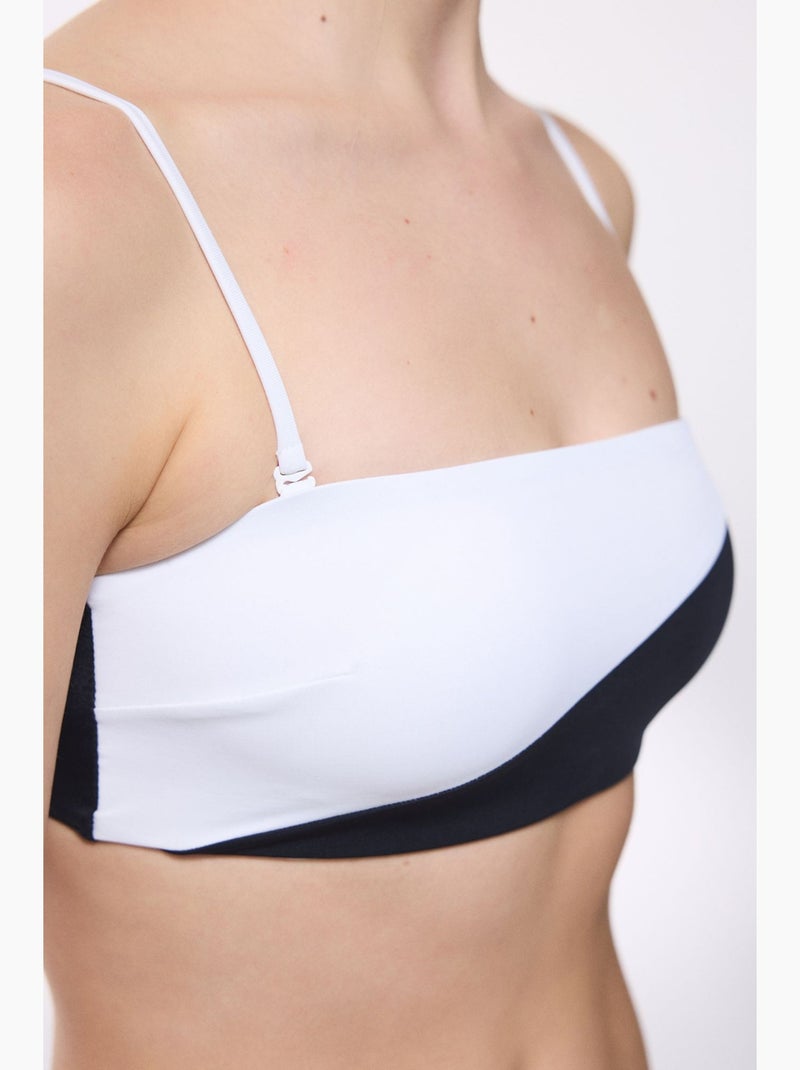 Gina top de biquíni bandeau penti Branco Preto - Kiabi