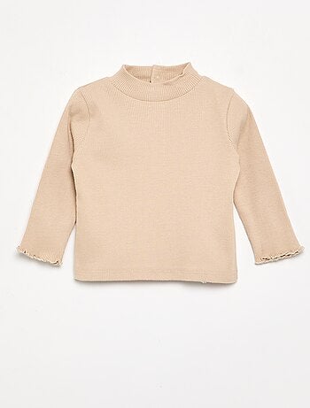 Gola alta de malha canelada