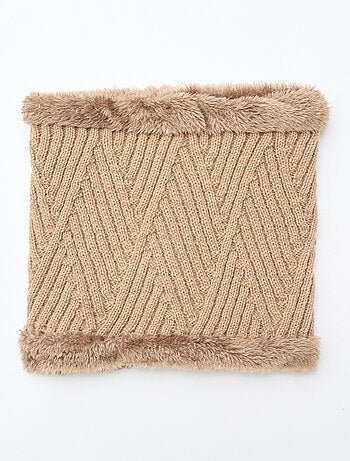 Cachecol de gola com borda sherpa