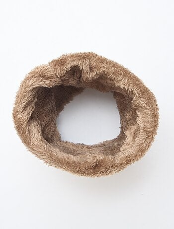 Cachecol de gola com borda sherpa