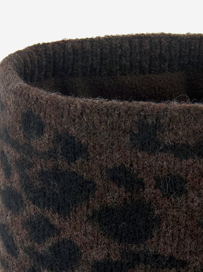 Gola de malha com forro polar Castanho - Kiabi