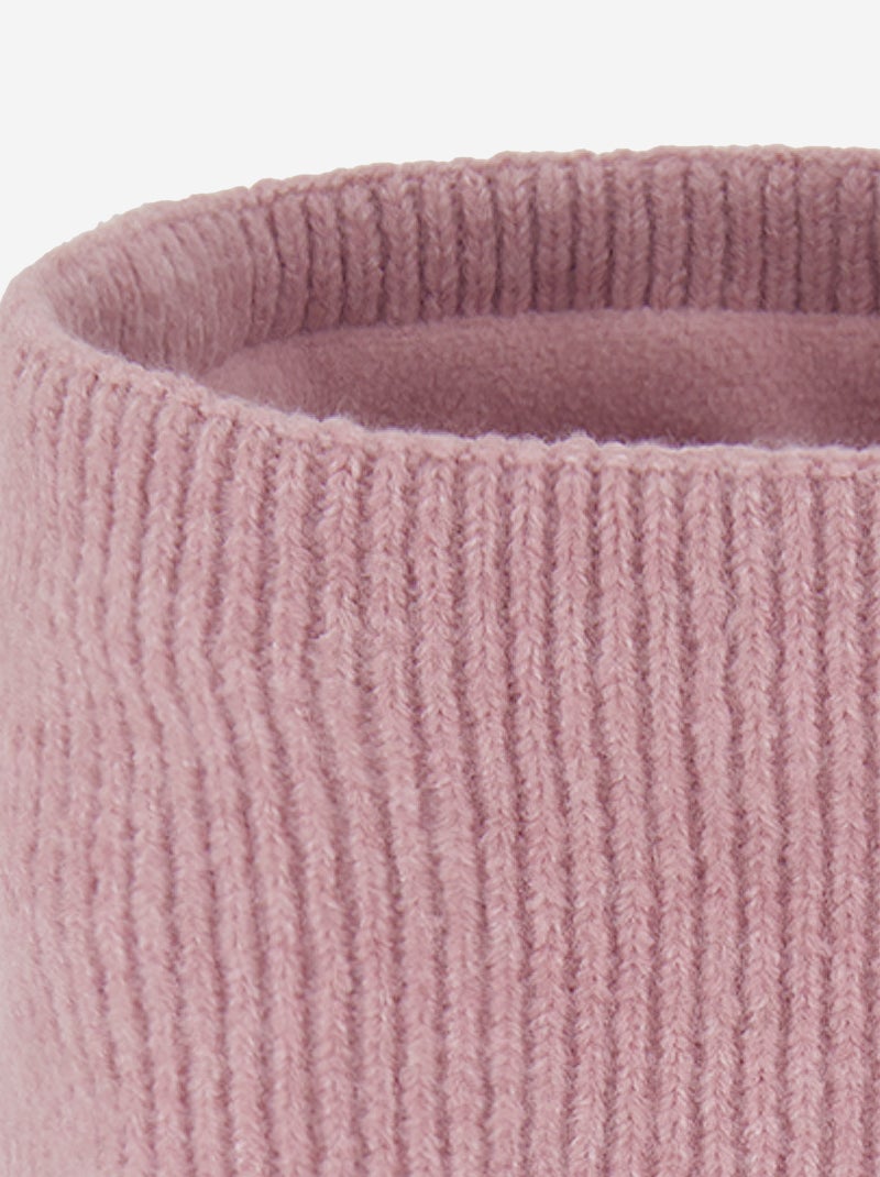 Gola de malha com forro polar Rosa - Kiabi