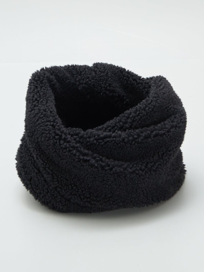 Gola efeito lã de carneiro Preto - Kiabi