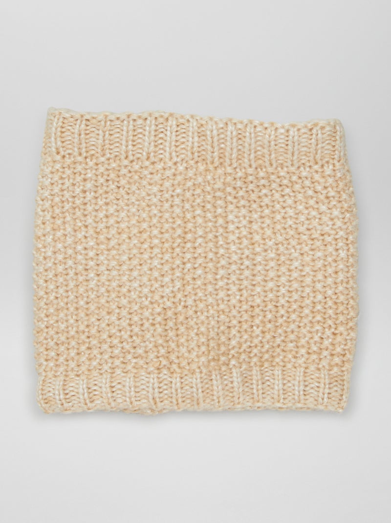 Gola em malha de tricô forrada a polar BRANCO - Kiabi