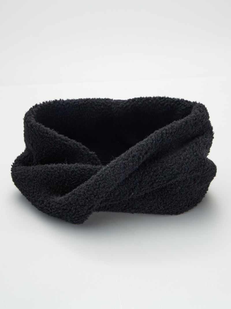 Gola em sherpa Preto - Kiabi