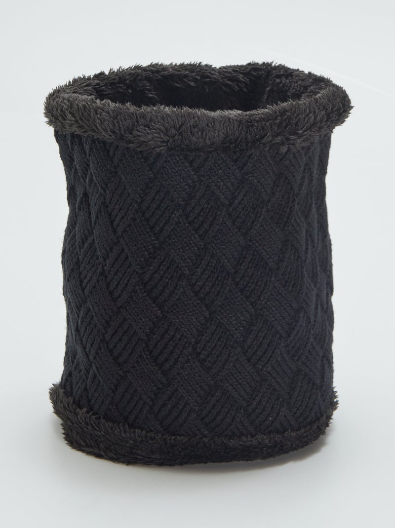 Gola forrada em polar Preto - Kiabi