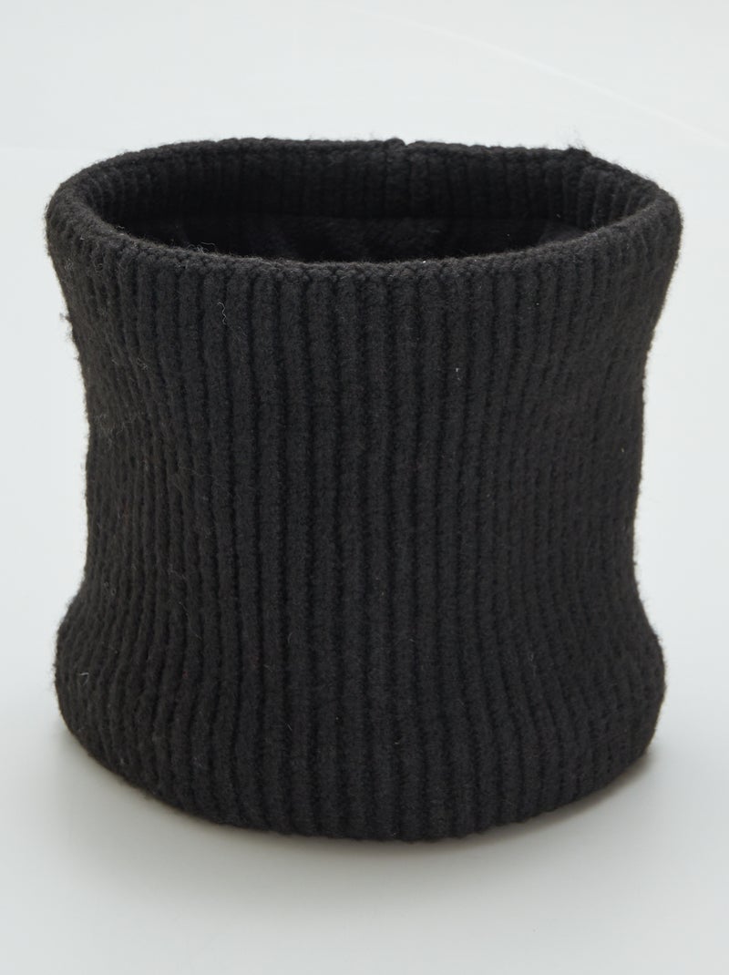 Gola lisa em malha de tricô Preto - Kiabi
