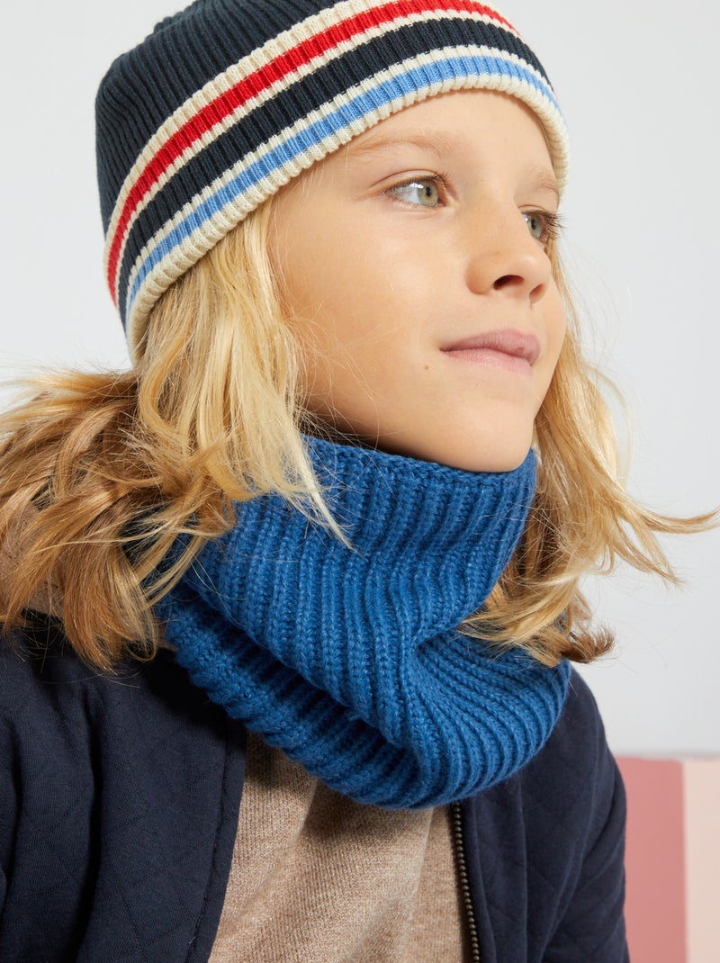 Gola quente bi-matéria Azul Escuro - Kiabi