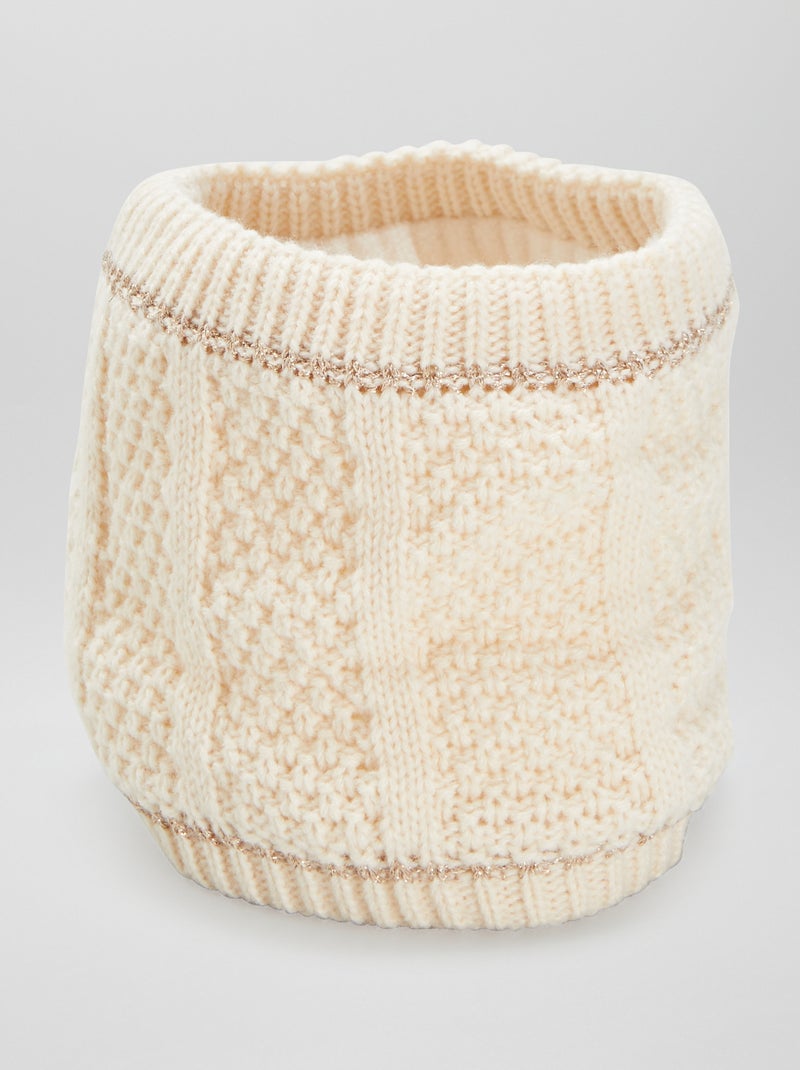 Gola snood em malha lurex bege - Kiabi