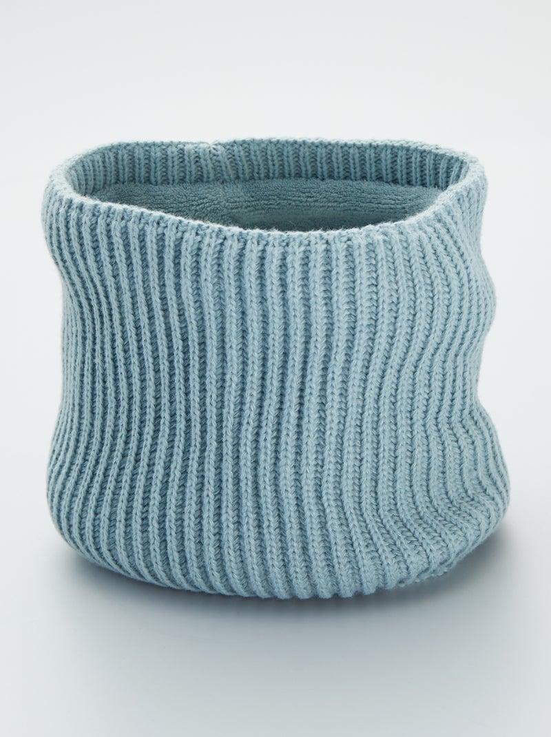 Gola snood em malha nervurada - Bimatéria Azul - Kiabi