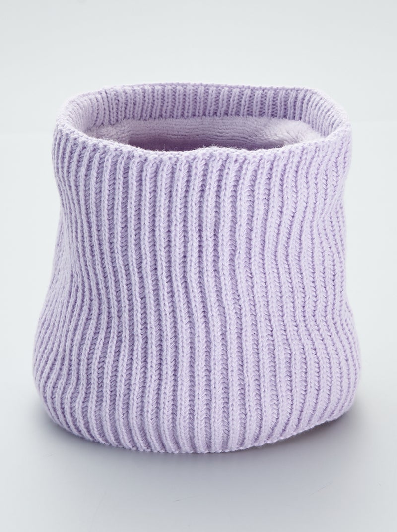 Gola snood em malha nervurada - Bimatéria Lilás - Kiabi