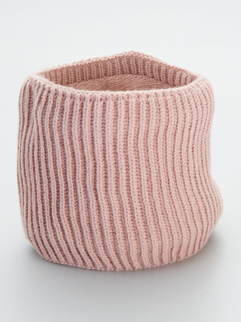 Gola snood em malha nervurada - Bimatéria ROSA - Kiabi