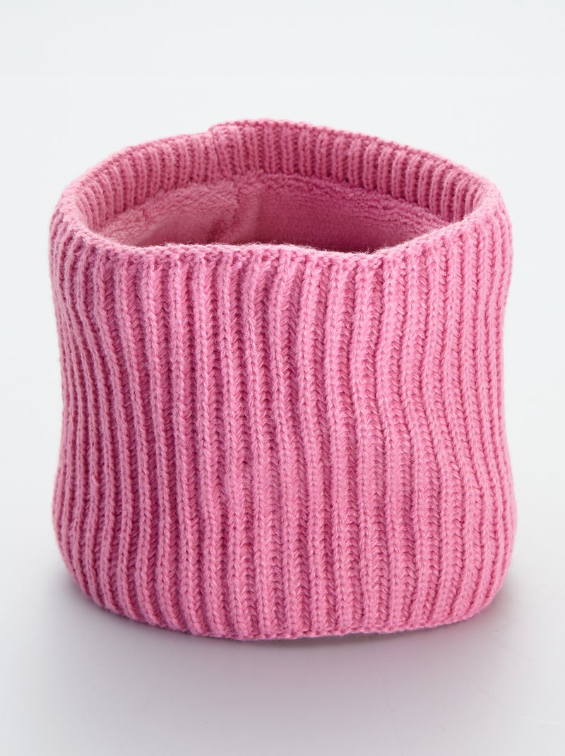 Gola snood em malha nervurada - Bimatéria ROSA - Kiabi