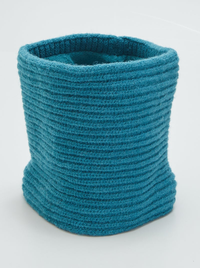 Gola snood em malha nervurada AZUL - Kiabi