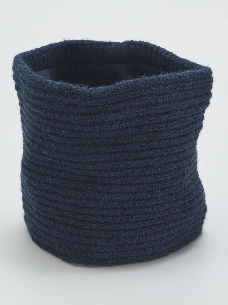 Gola snood em malha nervurada AZUL - Kiabi