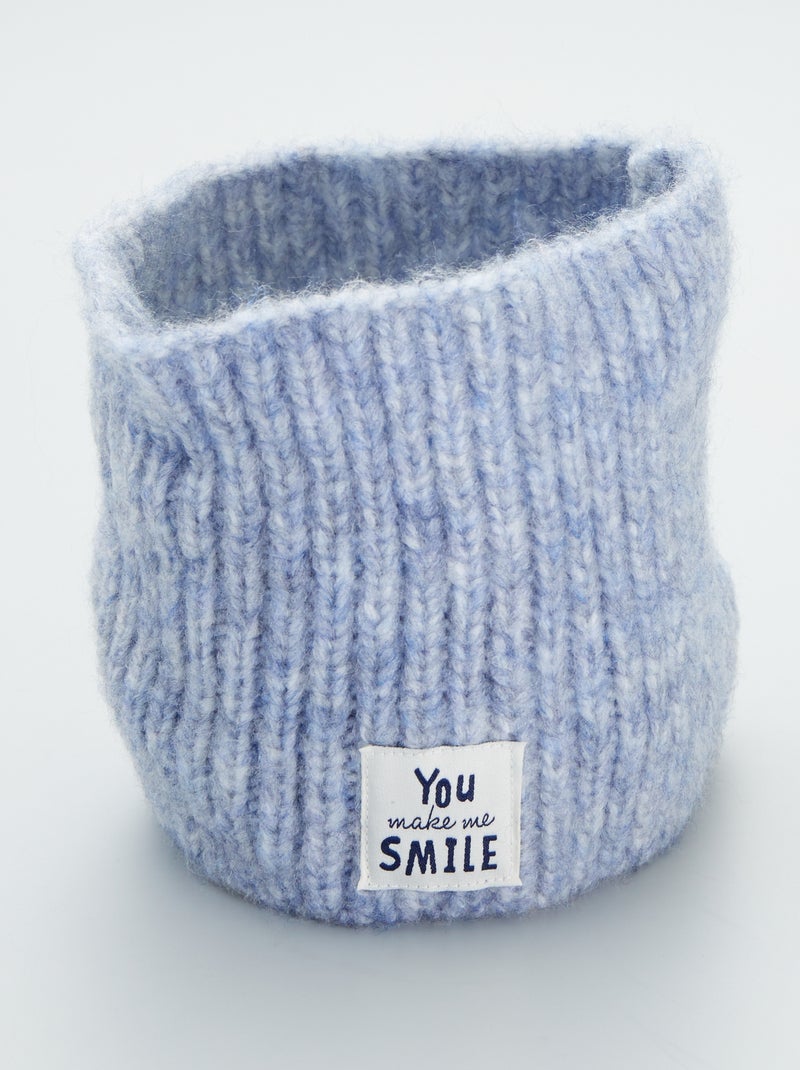 Gola snood em malha nervurada AZUL - Kiabi