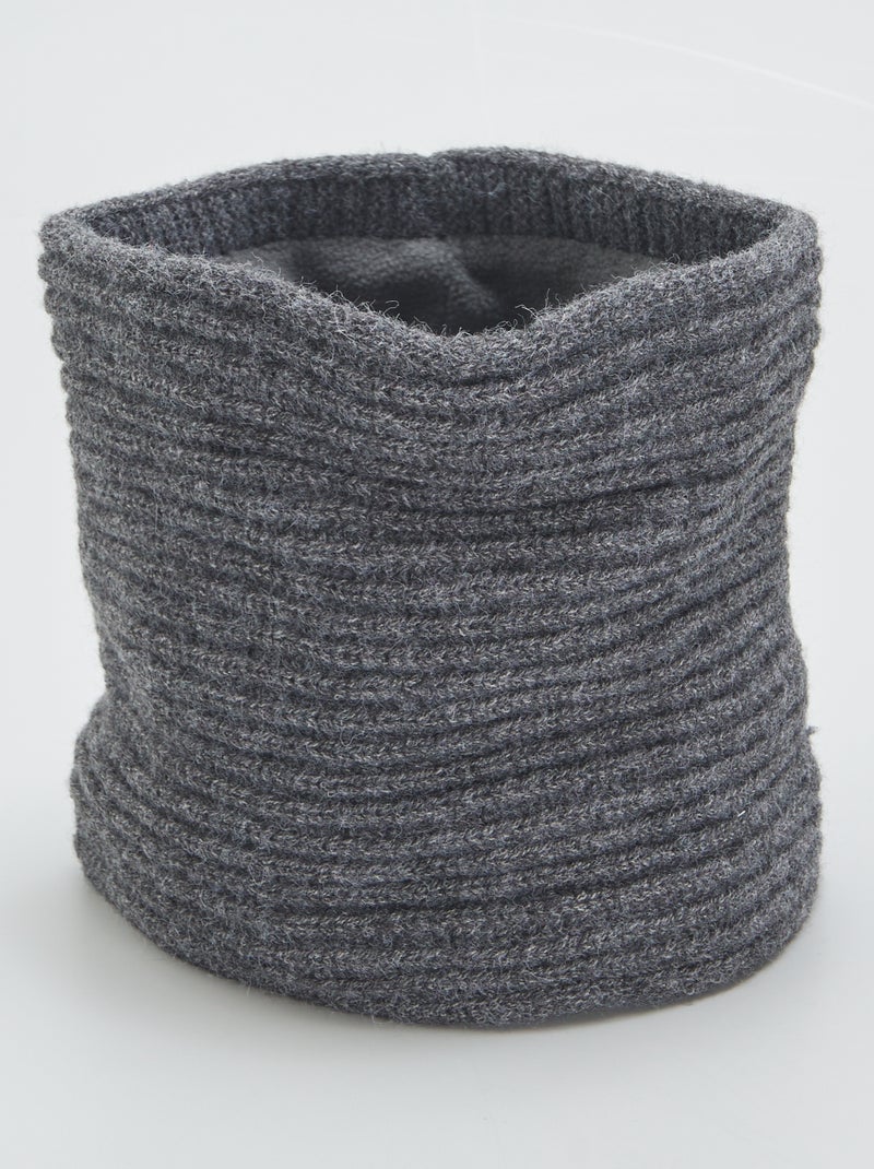 Gola snood em malha nervurada CINZA - Kiabi