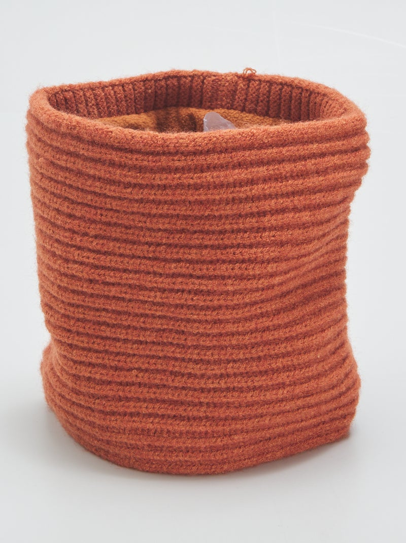 Gola snood em malha nervurada LARANJA - Kiabi