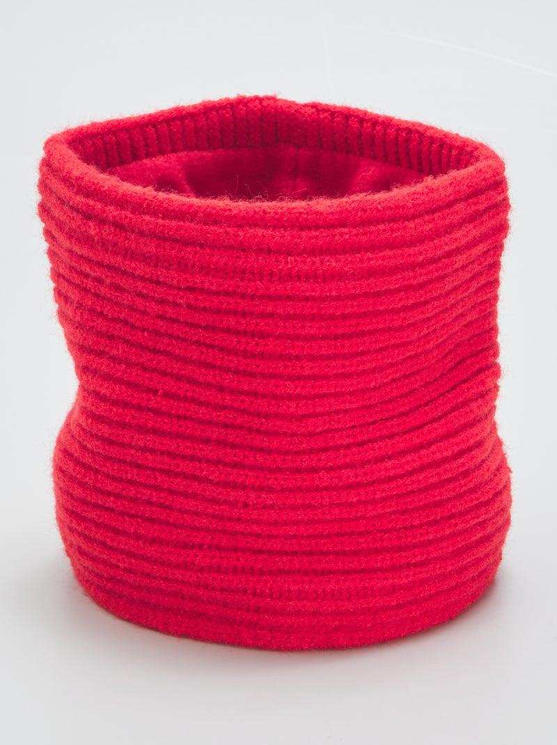 Gola snood em malha nervurada VERMELHO - Kiabi