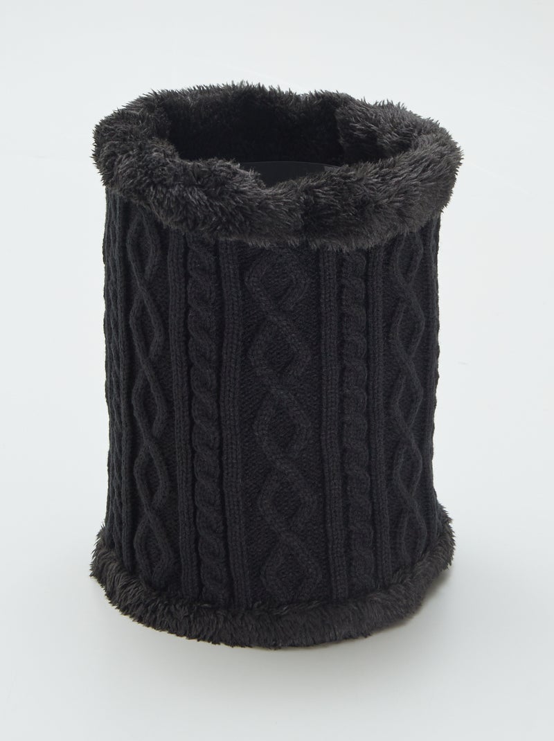 Gola snood forrada em malha tricô Preto - Kiabi