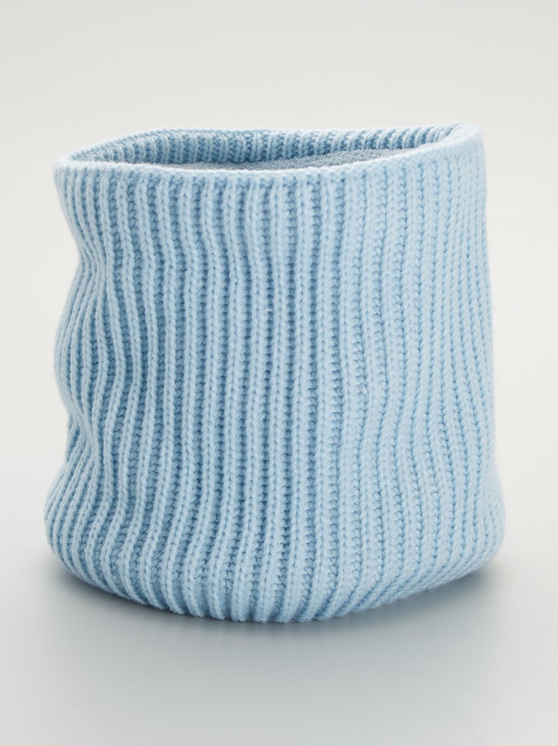 Gola snood malha nervurada Azul Acinzentado - Kiabi