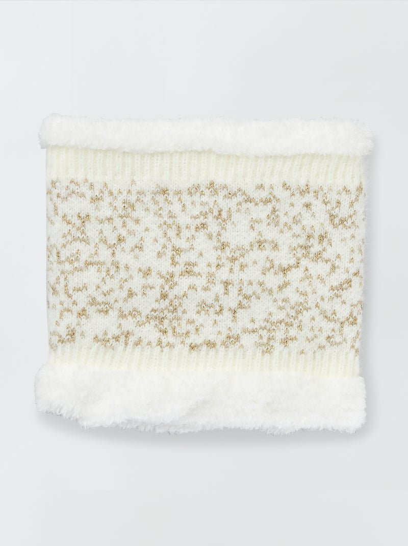 Gola snood malha nervurada BRANCO - Kiabi
