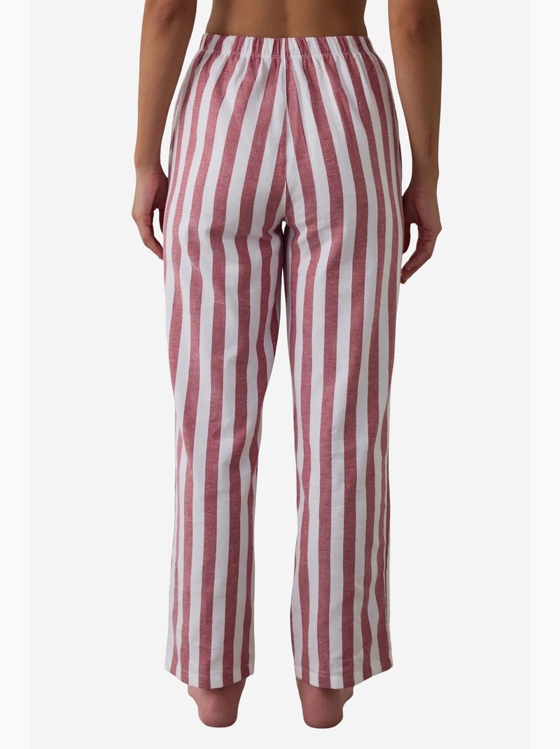 Good mood calças de pijama às riscas penti Branco Vermelho - Kiabi