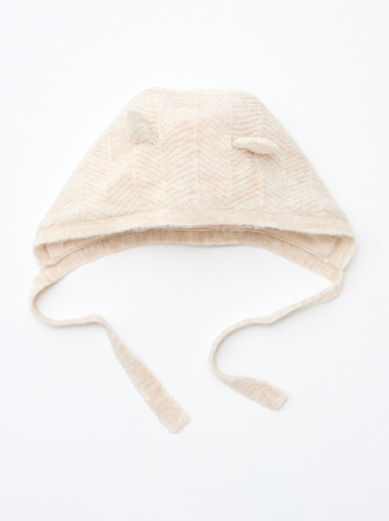 Gorro animado em algodão Bege - Kiabi