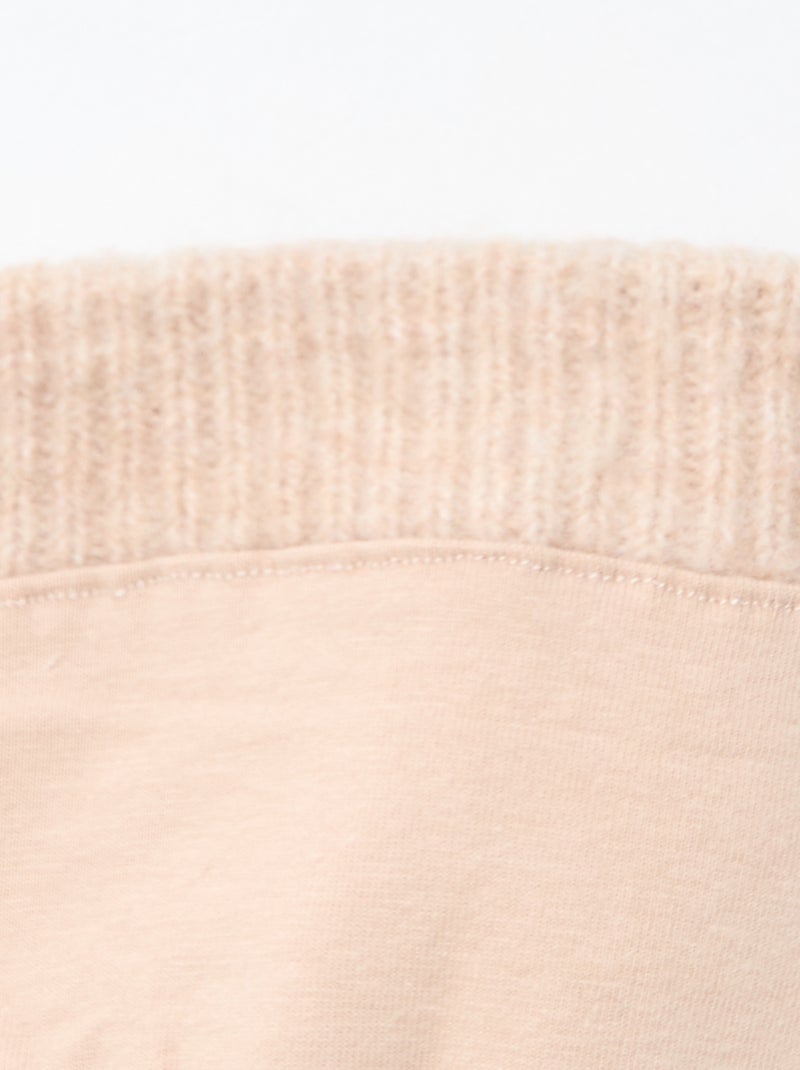 Gorro bordado em algodão Bege - Kiabi