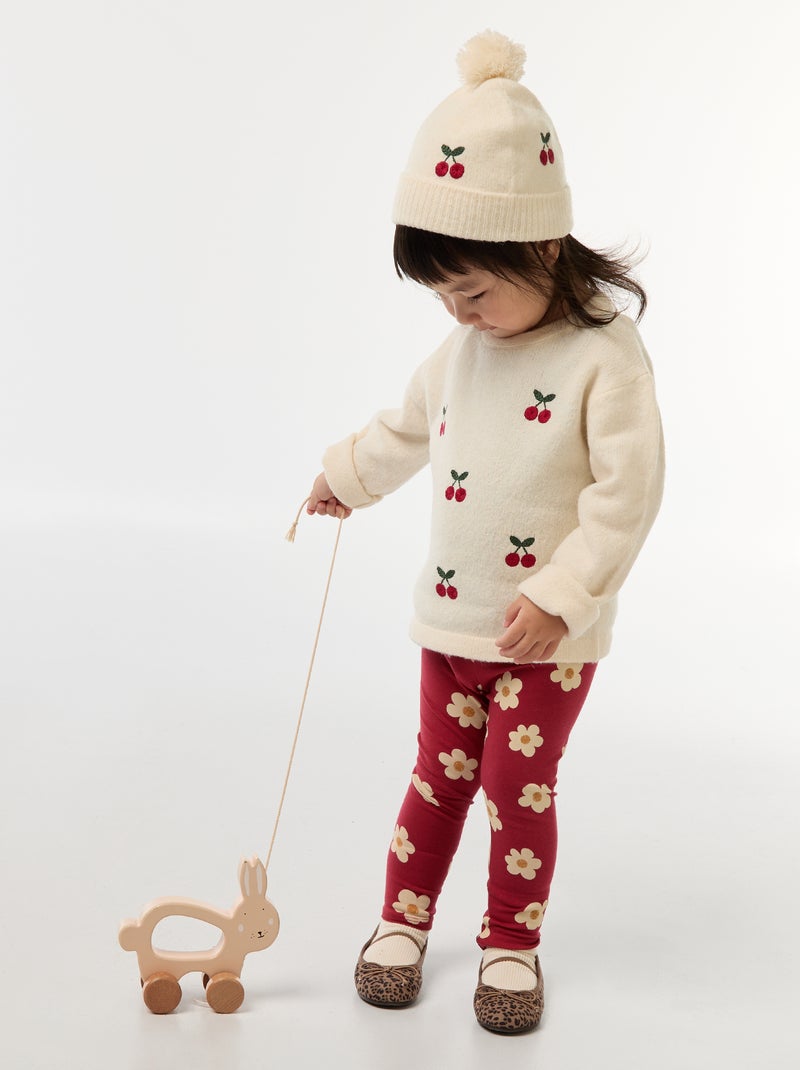 Gorro bordado em algodão Branco - Kiabi