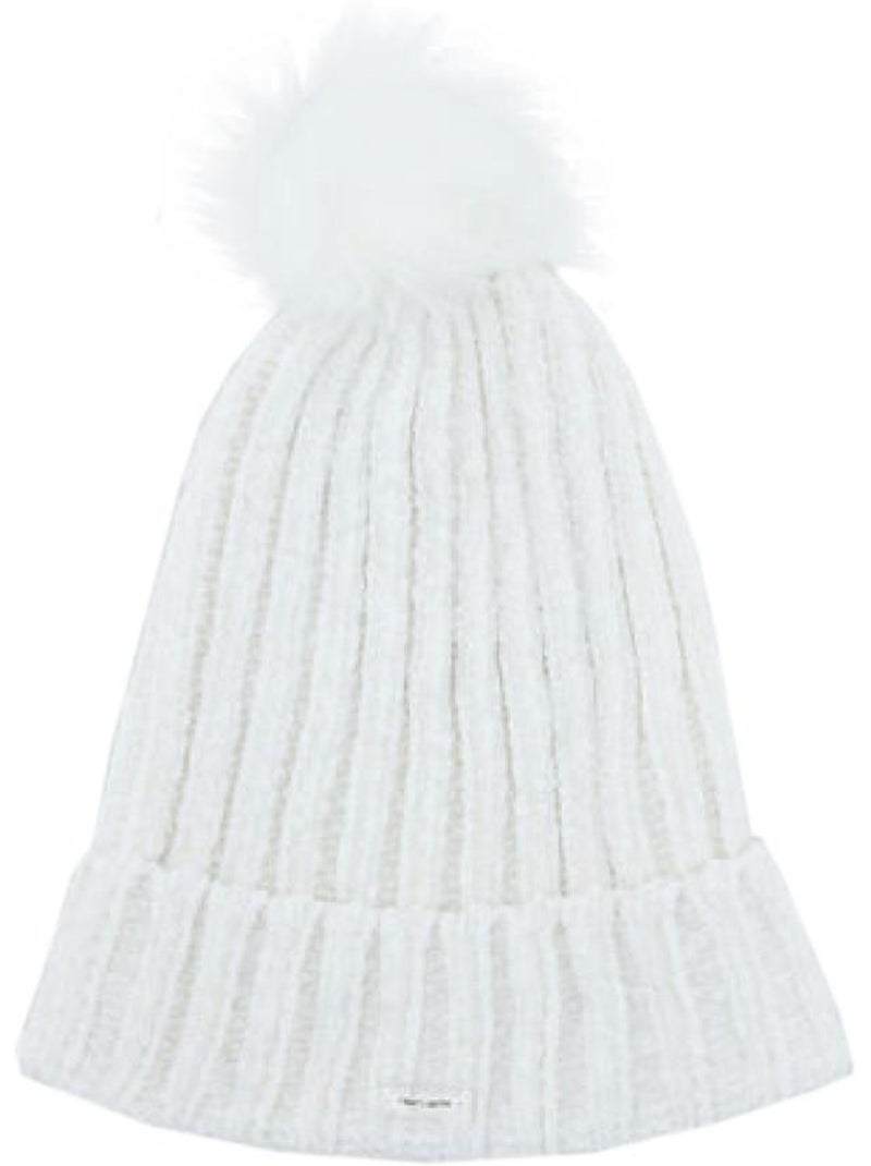 Gorro Branco de Mulher com Pompon Teddy Smith Cheny Branco - Kiabi