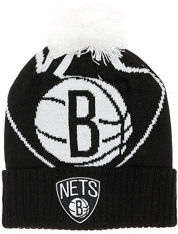 Gorro brooklyn nets preto para rapaz nba collegiate
