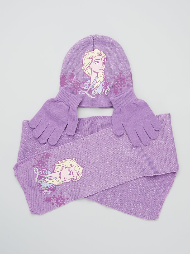Gorro + cachecol + luvas 'Disney' - 3 peças VIOLETA - Kiabi