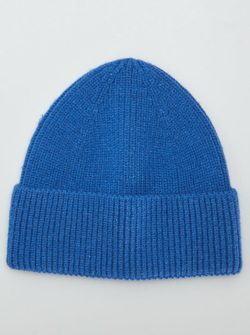 Gorro canelado AZUL - Kiabi