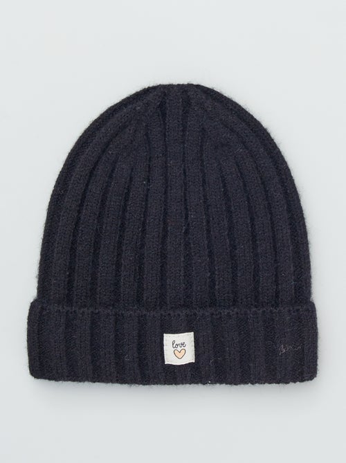 Gorro canelado com bordado 'love' - Kiabi