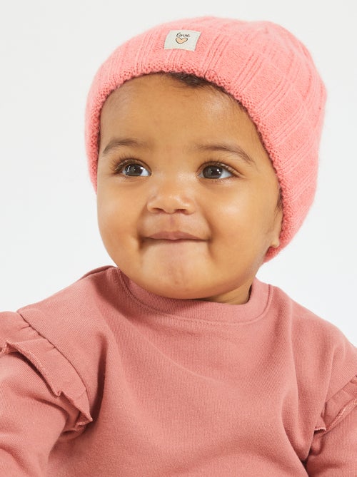 Gorro canelado com bordado 'love' - Kiabi