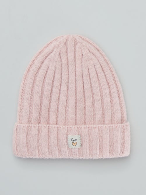 Gorro canelado com bordado 'love' - Kiabi