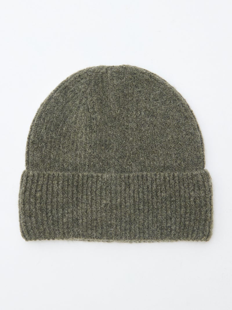 Gorro canelado com dobra Verde - Kiabi