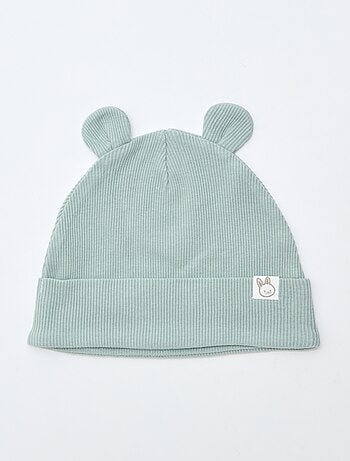 Gorro canelado com orelhas fantasia