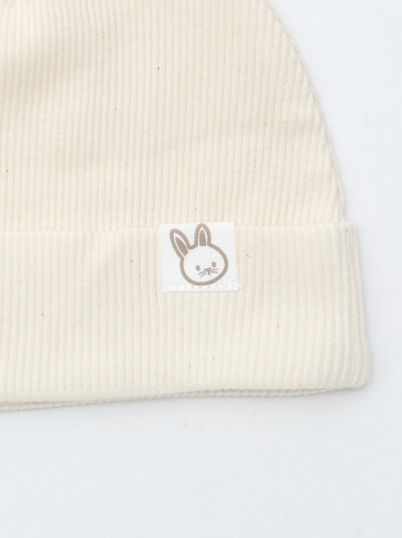 Gorro canelado com orelhas fantasia Branco - Kiabi