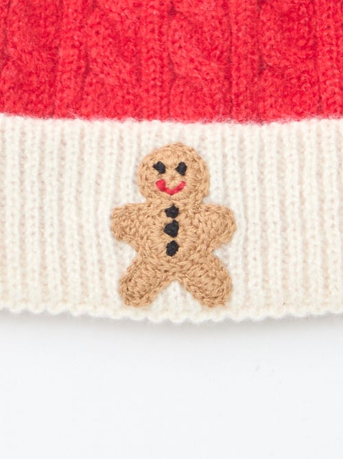 Gorro canelado e torcido com pompom - Kiabi