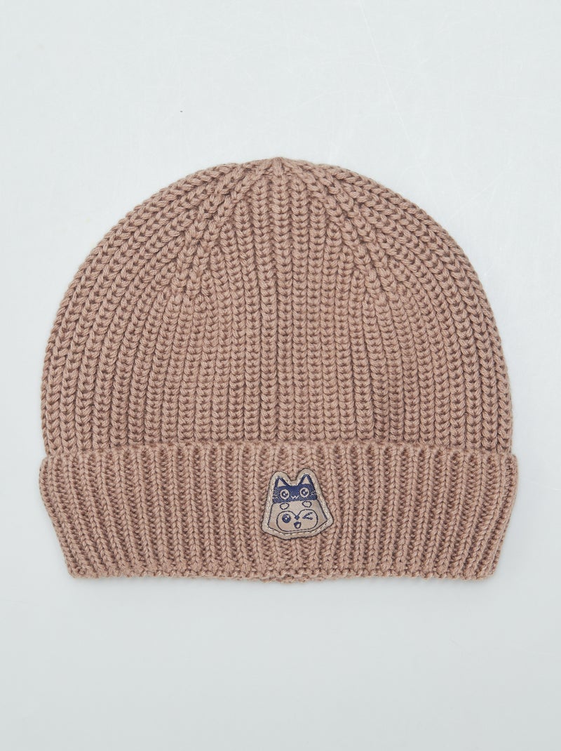 Gorro canelado liso BEGE - Kiabi