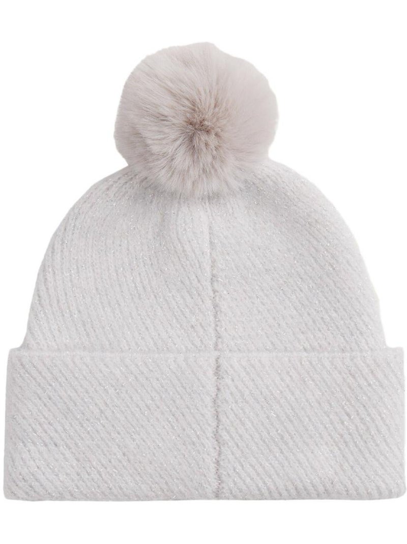 Gorro cinzento feminino tommy hilfiger com pompom Cinza-prateado - Kiabi