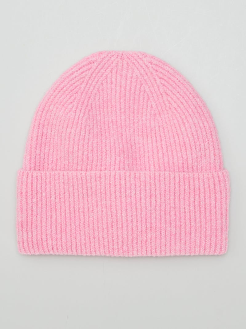 Gorro com dobra em malha ROSA - Kiabi