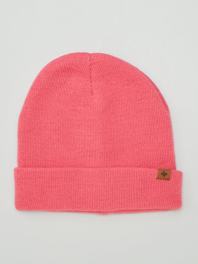 Gorro com dobra em malha ROSA - Kiabi