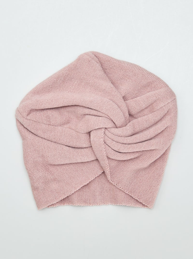 Gorro com efeito turbante de malha ROSA - Kiabi